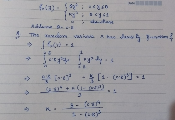 oehwh ere. The zamclom variable x has densih 1 3 3 3 3-@g)4 (08)3 K.=