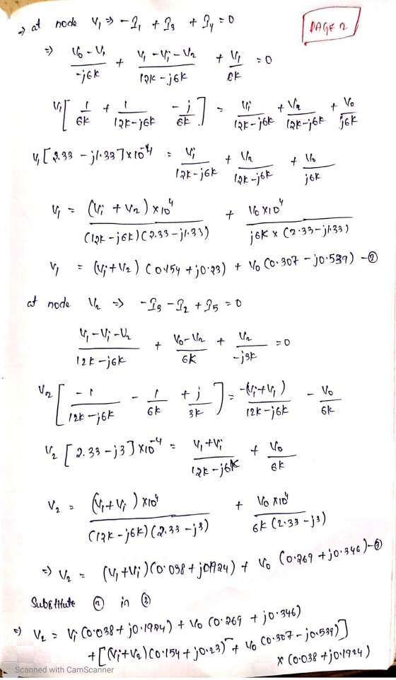 at node 4, 3-1, of as of Py = 0 DAGER - 16-11 4-1 - Va t 1 - + - = 0 -jøk i Pare - jók ok IAI - 1 ta to I GK PRE-JEK 6K PRE-j
