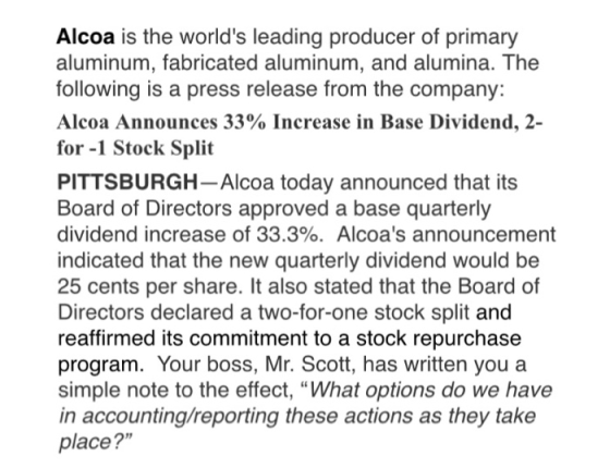 Alcoa is the worlds leading producer of primary aluminum, fabricated aluminum, and alumina. The following is a press release