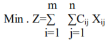 m n Min . Z=2 EC; Xij i=1 j=1