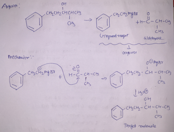 ои Augwer с» сH2 сненси, - CH₂ CH2 mg Bro +H-C - Сн-Си СР, Groguard reaght СИЗ aldengere mechanism in angwar Omgpor - C%C4,-