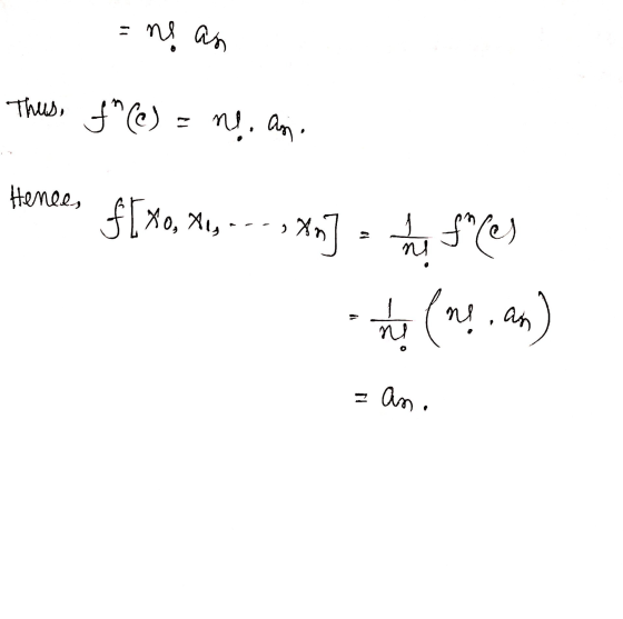 =ne an Thus, f (c) = ne. an. + Hence, f[xo, Muy » Xn] he fºle) (ne.com n ri an.