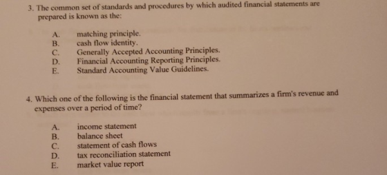 3 The Common Set Of Standards And Procedures By Which Audited Financial Statements Are Prepared 