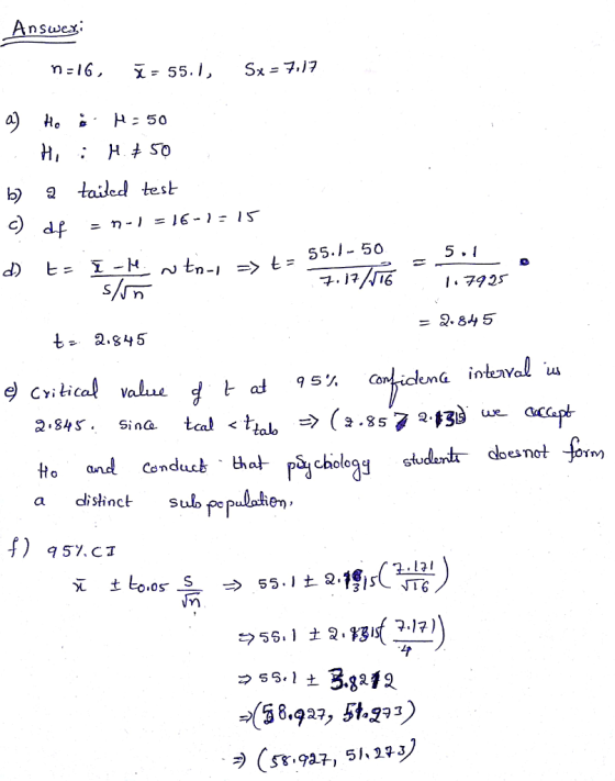 nSuweX b) 2 taided test 5.1 En-i 1761. 772 t 2.845 = 2.845 Съ a doesnot for a clishnct sulo pe pubahen. a dlisinct Sub 95%CI っ55.it 2.1f,,(3 1귀 土Lo.os읊 17) (58 a, 532) ヲ(St.927, 51.1?