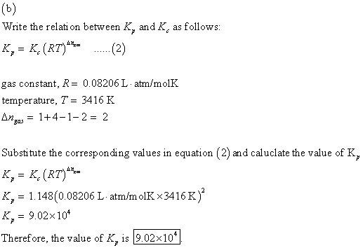 (ь) Write the relati on between K and K as follows: к, 3 к (RT)* (2) gas constant, R= 0.08206L atm/molK temperature, T = 3416