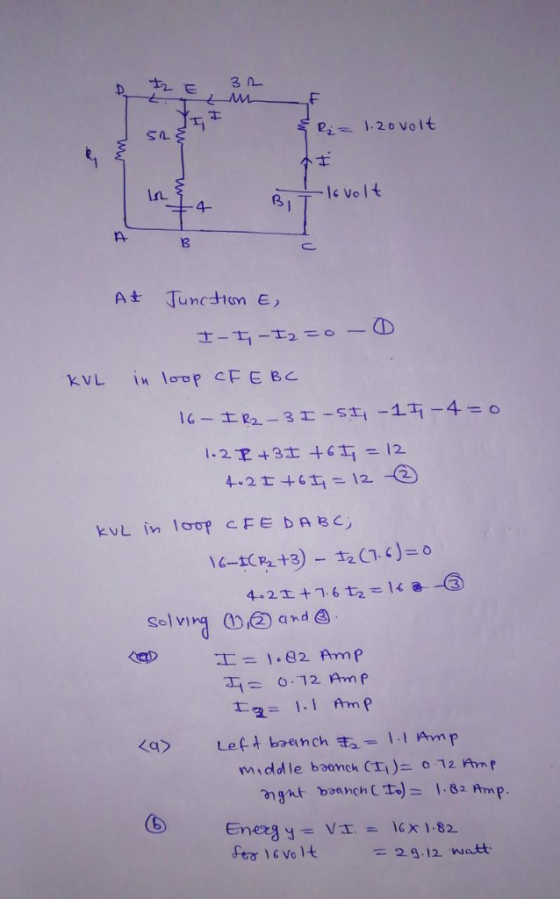 I. 20 volt in 官 -1c volt 4- 13 At Tuncdhim E 2-1.1 Amp = 29,12 watt.