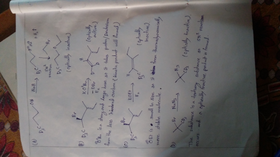 OH Ott Natto + H27 DC SN² Br. reaction. D C (optically inactive) -DB, 6 DC Kobu s (optically { DB T active) OBu is a strong