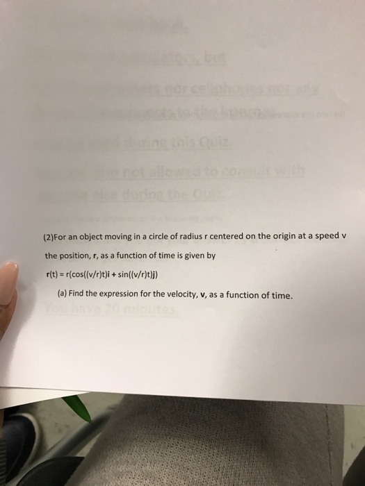 For an object moving in a circle of radius r cente