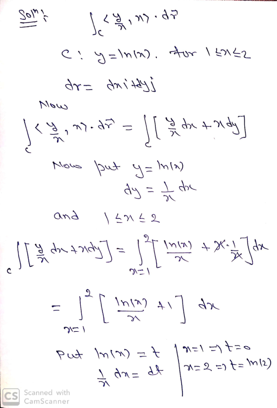 Now ciy=1n10). for IE042 dr= daitdlyj Den 27-479 = 1 31 4 andy] Now put y=knin) I dy = 7 die and lanza Je the soudy ] - [ I i