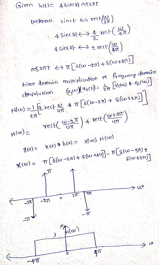 Given het)= Asincat acf216 we know sinct as rectly ) 4 sincalz 4 sect count) 4sincet és erect (411) esant H M [s(w -20) +8660