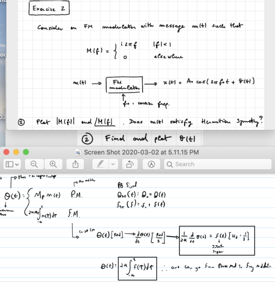 Exercise 2 Consieler en FM modulater with message mith such that fiel MIR) else where mctl - mit Freem FM modulator > x6 = Ao