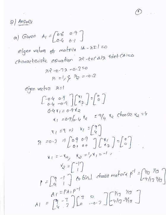 g) AnsoC a) Given A 。 -o.geo a?-o.า λ -l