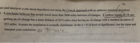 rict and mterpret a one-mean hypothesis test using the Critical Approach with an unknow ing the Critical Approach with an unk