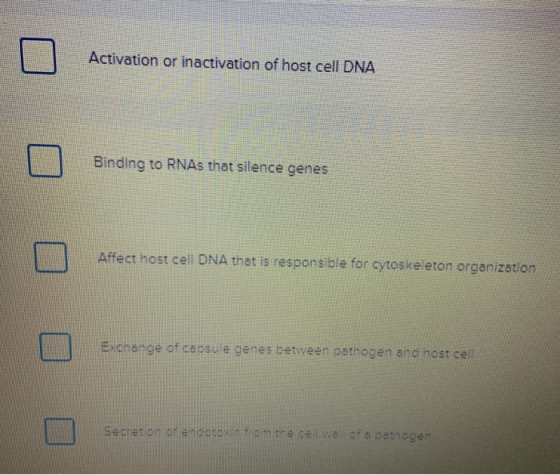 Activation or inactivation of host cell DNA Binding to RNAs that silence genes ロロロロロ Affect host cell DNA that is responsible