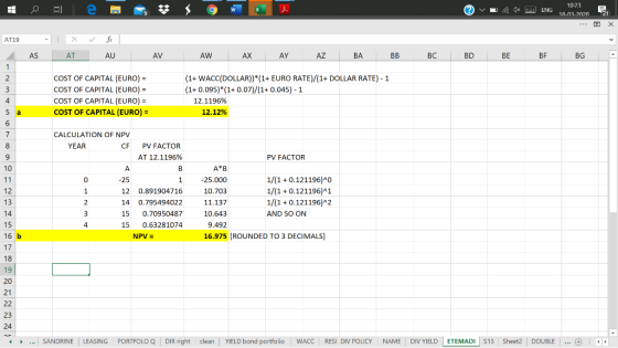 1023 v ** - ENG 18-03-2020 * 21 X AT19 | AT AU AV AW AX AY AZ BA BB BC BD BE BF BG COST OF CAPITAL (EURO) = COST OF CAPITAL (