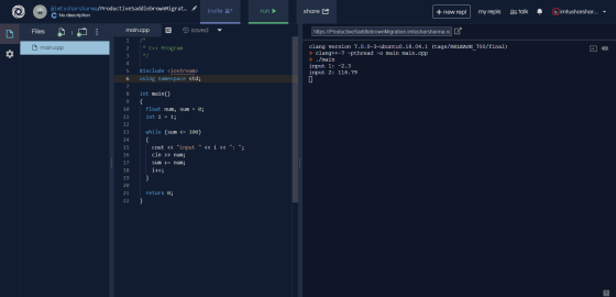 @imtusharsharma/ProductiveSaddlebrownMigrat... No description invite 8+ run share + new repl my repls 28 talk n imtusharshar.