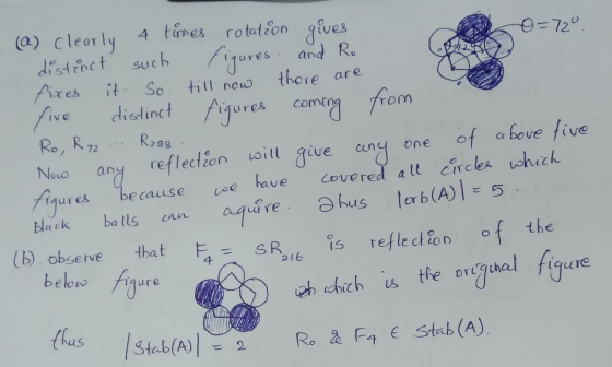 (a) clearly 4 4 times rotation gives co=720 distinct such figures and Ro t h fixes it. So till now there are five distinct fi