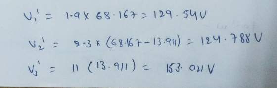 V,ニ 1.9 X 68.167-2 129.54 V