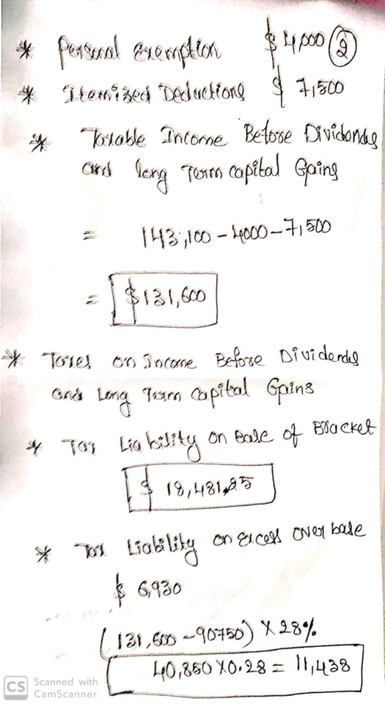 * * y Pearsal cuerption $4800 @ Itomike nadeckiong $ 71500 Poloble Income Befosse Dividende anh long terms capital Gains 143,