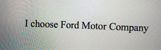 I choose Ford Motor Company