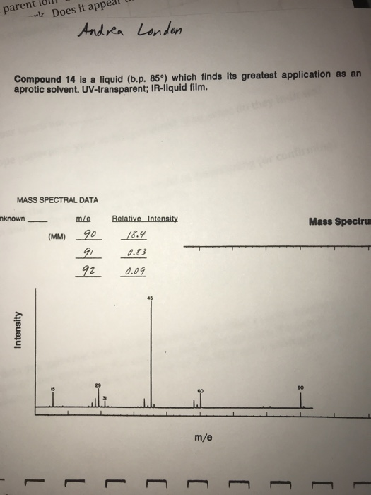 parent 1011! - Does it appeal Andrea London Compound 14 is a liquid (b.p. 85°) which finds its greatest application as an apr