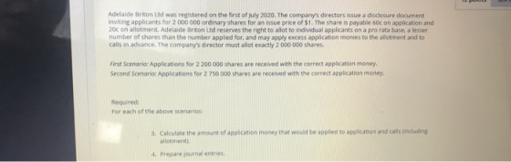 Adelaide Briton Ltd was registered on the first of July 2020. The companys directors issue a disclosure document inviting ap
