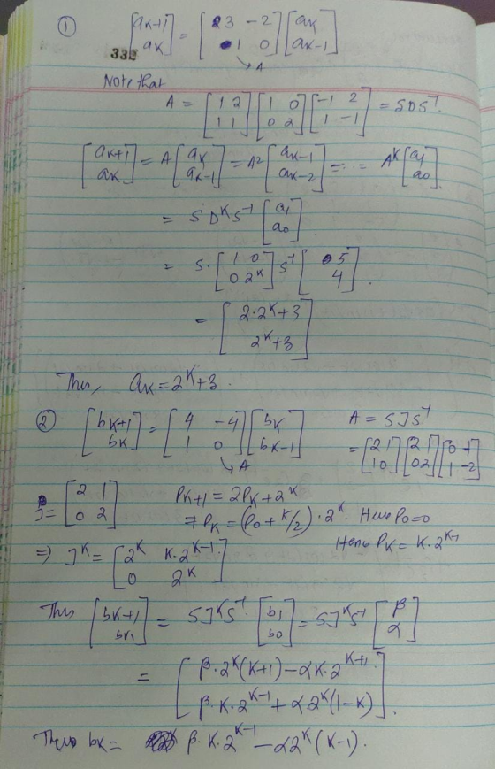 3 -2 family ella. an olan-1 333 4 Note that A= 2 = 505 02 1 akti ar - Alay A2 an- On-z ao - sokst cy do S. 3 024 4 22K+ 3 2K+