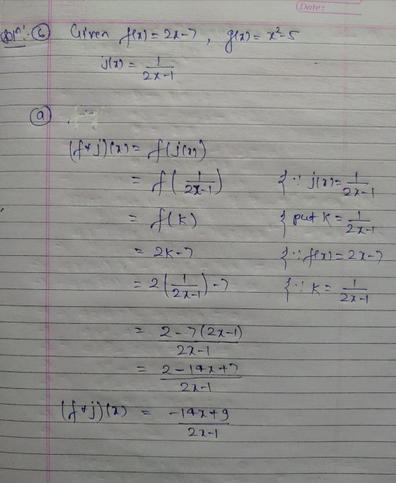(Date: com!. © Giren fea) = 24-7 J(2) = 1 glas- 2x-1 a If+j) tona finn) of (2x) flk) po jana + 21.1 & put kat 27-1 22k-) few=