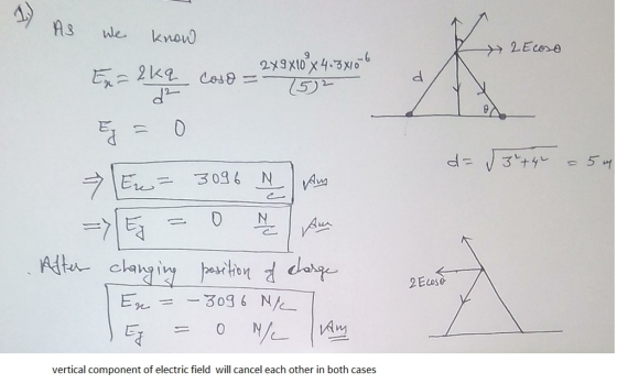 9 Er a 2k D V 2 Ecose vertical component of electric field will cancel each other in both cases