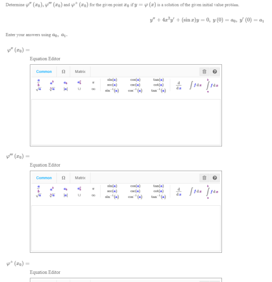 Determine (20),6 (30) and 6 (20) for the given point to if y=4 (2) is a solution of the given initial value problem. y +