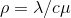 \rho= \lambda /c\mu