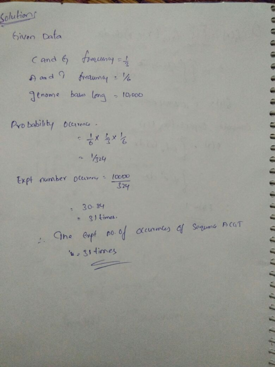 Solution Given Dafa C and 3 Expt number ocure loovo : 30. sy - 31 times urene uen 3times