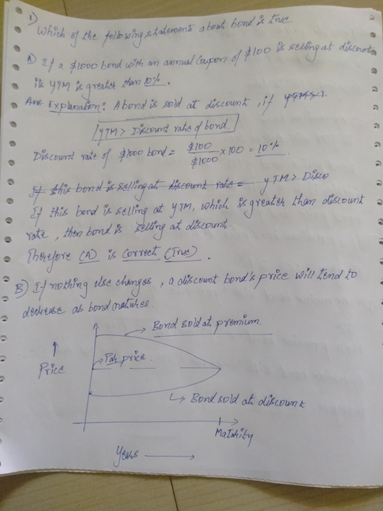 • Which of the following se of the following statement about bond is the . . . . . . $100 is selong at discount ! 27 $lood bo