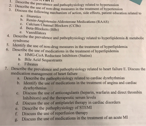 m , 1 1. Describe the prevalence and pathophy 2. Describe the use of non-drug measures the prevalence and pathophysiology rel