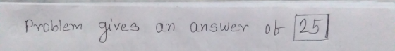 Problem gives g res an answer of 125