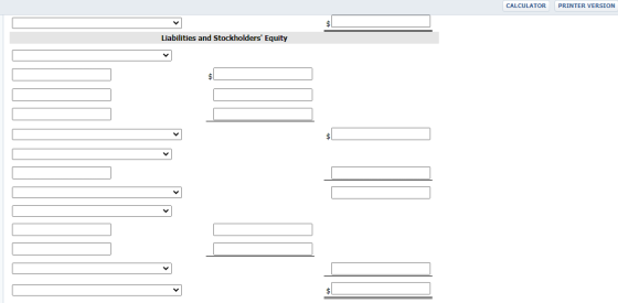CALCULATOR PRINTER VERSION Liabilities and Stockholders Equity
