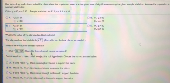 Use technology and a t-test to test the claim about the population means at the given level of significance or using the give