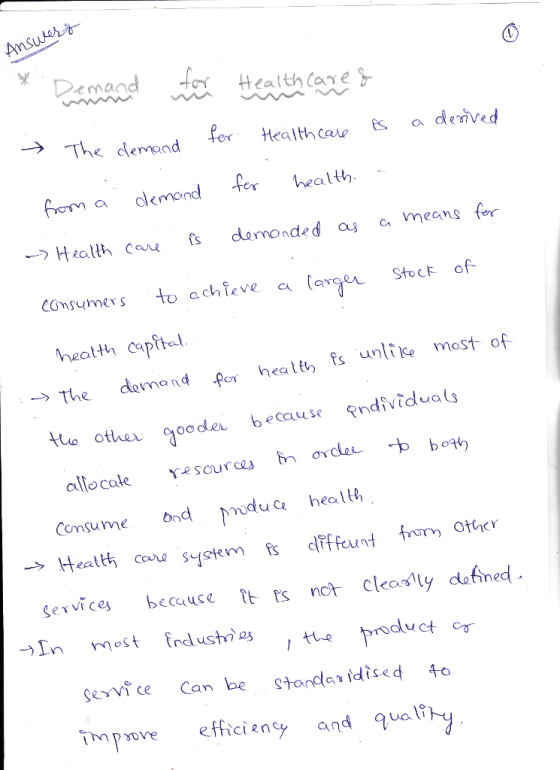 米 Demand healthcare fer Health ce ta denved dferhealtih Heal caufs demonded a a means fer comsumers to achieve a (aren StocF of heatth cptal The demand fs unlilke most of other oode because endfvtd allocale vescure Consume nddu health → Heal, cou system β diffant from othcr services because tts n cleanly deftned impove efficinandqua