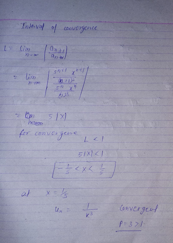 Injeval of convergence (= lim nyoo an ant sht xht いの noo in an OB zbog 5] x) for convergene hal 5181 at x = 6 Convergent p=37