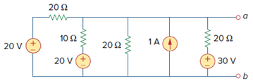 Use source transformation to reduce the circuit between terminals a and ...