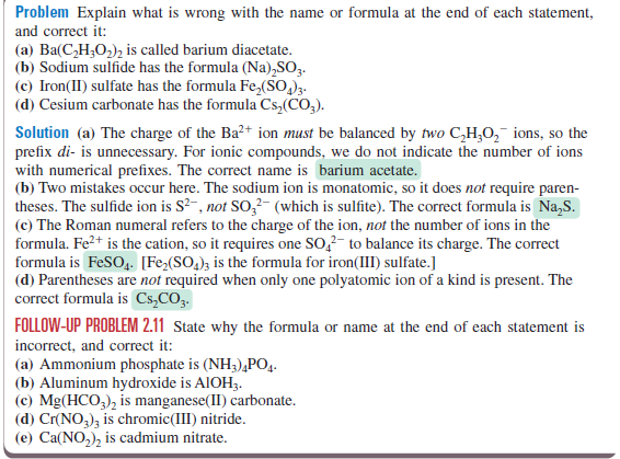 Sample Problems 2.7 to 2.16Before the use of systematic names, many ...