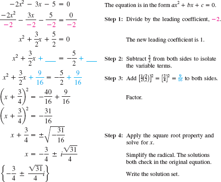 Square Root Property Example Problems Solve by completing the square and applying the square root property ...