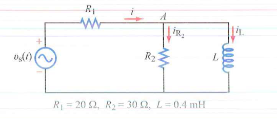 The voltage source of the circuit shown in Fig is given byFigureObtain ...