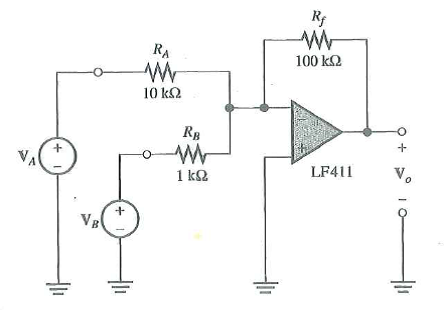 Consider the inverting summer circuit shown in Figure P2.64. The output ...
