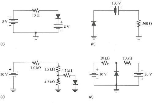 Determine the voltage across each diode in Figure 1, using the complete ...