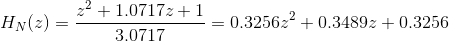 22 +1.07172 +1 HN(z) = - 3.0717 = 0.325622 +0.34892 +0.3256