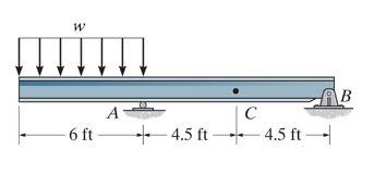 w B 6 ft +4.5 ft C - 4.5 ft --